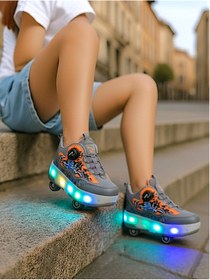 Resim sepona PATENLİ IŞIKLI ERKEK SPOR AYAKKABISI 4 TEKERLEKLİ PATEN – ON/OFF Tuşlu 