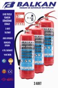 Resim Balkan Ticaret 3 Adet Tozlu Yangın Tüpü 4 Yıllık Ruhsata Uygun (Askı Aparatı, Talimat) 