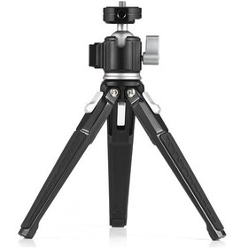 Resim Springsun Alüminyum Masaüstü Tripod, 3 Seviye Yükseklik Ayarlı, Küresel Kafa, 1/4 Vida Ve Soğuk Ayaklı Montaj, 3kg Yük Taşıma Kapasitesi Siyah 