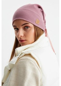 Resim Kadın %100 Pamuklu Kaşkorse Terletmez Ultra Hafif Ve Yumuşak Ipli Şapka Bere - Standart / Gül Kurusu Gül Kurusu 