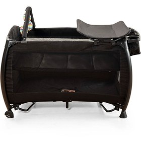 Resim Maccon Prime Alüminyum Kasa Park Yatak Sallanır Cibinlikli Oyun Parkı Beşik 70X110 Cm - Siyah 