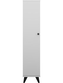 Resim Simple Çok Amaçlı Dolap 4 Raflı Tek Kapaklı 30x30x144 Beyaz Beyaz 