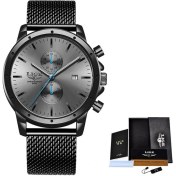 Resim Hanyang Siyah Mavi Yeni Lıge Marka Erkek Saatler Kronograf Kuvars Izle Erkekler Paslanmaz Çelik Su Geçirmez Spor Saat Saatler Iş Reloj Hombre (Yurt Dışından) 