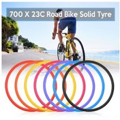 Resim Xindoker 700x23c Poliüretan Yol Bisikleti Dürtüye Dayanıklı Katı Lastik - Mor 