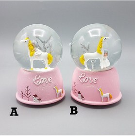 Resim Larimar Mini Işıklı Sevimli Atlı Kız Kar Küresi - 9081607087220lmr 