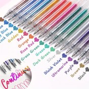 Resim 18/12/8 Renkli Simli Jel Kalem Seti, Neon Parlak Sanat Kalemleri, Orta Uçlu, Geri Çekilebilir, %40 Ekstra Mürekkep, Boyama, Çizim, Scrapbooking, Günlük Tutma İçin, Sevgililer Günü ve Anneler Günü Hediyeleri İçin İdeal 