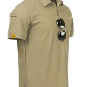 Resim Yazlık Düz Renkli Golf Polo Gömlek, Şık ve Rahat Dış Mekan Kısa Kollu Üst, Düğmelerle Spor ve Yürüyüş için Uygun. 