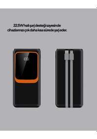 Resim Powerbank 20000 Mah Dijital Ekranlı Ve Çok Kablolu Hızlı Şarj Cih renkli 