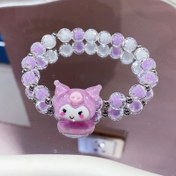Resim Kadın Moda Bilekliği Resmi Sanrio! Kurumi Cazibesi Bilezik - Pembe Baykuş Süslemeli Sevimli Karikatür Boncuklu Takı, Günlük Kıyafetler İçin Mükemmel 
