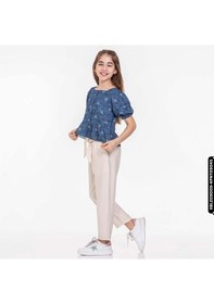 Resim Xo Kids Kız Kareyaka Bluz 8-14 Yaş 34400 Kblz09009 Mavi 
