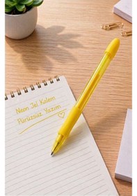 Resim Neon Jel Kalem 1.0mm 1 Adet Pensan Neon Gel Tükenmez Kalem Neon Pilot Kalem Canlı Neon Renk Akıcı Yazım Okul Ofis Sarı 