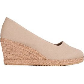 Resim Bej Keten Espadril Dolgu Topuk Bej 1433 