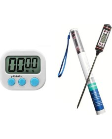 Resim Mıknatıslı Fırın Dijital Mutfak Zamanlayıcı + Yemek Termometresi Daldırma Süt Çorba Yemek Yoğurt 