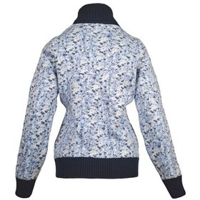 Resim Kaşmir Yün Karışımı Boğazlı Kazak At Desenli Lacivert 