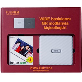 Resim Instax Link Wide Beyaz Akıllı Telefon Yazıcısı Bundle Box 