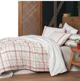 Resim Bramo King Size Battal Boy %100 Pamuk Flanel Pazen Nevresim Takımı Bej Bej 