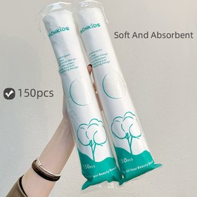 Resim 150 Adet/300 Adet Profesyonel Yuvarlak Makyaj Pedleri, Nazik Emici Temizleme ve Nemlendirme Pedleri – Taşınabilir ve Günlük Kullanım veya Seyahat İçin İdeal 