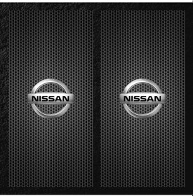 Resim Araç Kapı Direği Kaplama Folyosu Uv Baskılı 2'li Set-50x24 Nissan 