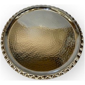 Resim Dövme Bakır Çirtikli Tepsi 38 Cm Gümüş 