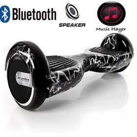 Resim Citymate CS-600 Kasa Siyah Dalga Grafity 6.5" Bluetooth Hoparlörlü Elektrikli Kaykay Hoverboard 