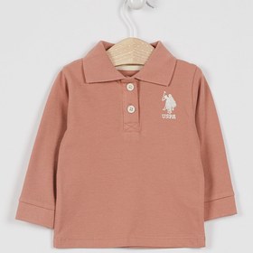 Resim U.S. Polo Assn. U.s. Polo Assn Lisanslı Classic Açık Kahve Bebek Uzun Kol Yakalı Sweatshirt 