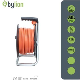 Resim Bylion Bylıon Seyyar Makaralı Uzatma Kablosu 3*2.5mm² 20 Mt. - Işıklı 