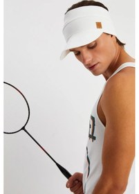 Resim Butikgiz Erkek Uv Koruyuculu %100 Pamuklu Penye Tenis Golf Stil Vizör Şapka Siperlik - Tek Ebat / Beyaz Beyaz 