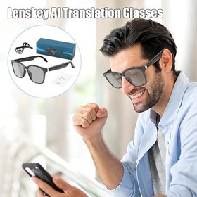 Resim Akıllı Gözlükler - Çevirmen Akıllı Gözlük Müzik Gözlükleri | Müzik Çalma Gerçek Zamanlı Tercüme Elektroniği Çalışma, Seyahat, Toplantı, Balıkçılık için 144 Dili Destekler 