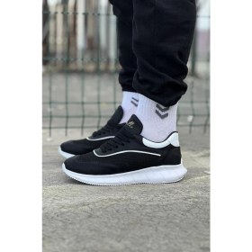 Resim Aesco Siyah Beyaz Triko Erkek Spor Ayakkabı 