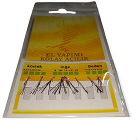 Resim Avcı Market Gümüş Çaparisi Kırmızı Beyaz Simli 14 Numara 10 İğneli 