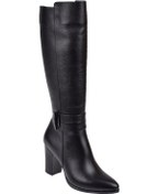 Resim Maximino Hakiki Deri 8,5 Cm Topuklu Kadın Çizme Mx-250 Siyah Siyah 