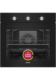 Resim Simfer 4 Fonksiyon Trend Mekanik Siyah Power Turbo 3'lü Ankastre Set (Fırın + Ocak + Davlumbaz) 