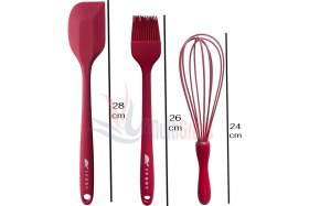 Resim Feyza Design Işığa Dayanıklı Silikon Tatlı-Pasta Hazırlık Seti, Spatula, Yumurta Fırçası, Çırpıcı 