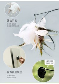 Resim Runaway Vantuzlu Tüylü Zilli Kedi Oyun Oltası 