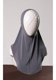 Resim Hürrem Bone Antrasit Pratik Hazır Geçmeli Genç Tesettür Bone Sandy Kumaş Düz Hijab 2312 25 Antrasit 