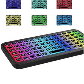 Resim Şarjlı Kablosuz Mini Rgb Klavye Uzun Pil Ömürlü 
