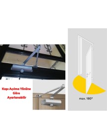 Resim Badem Otomatik Kapı Durdurucu Yavaşlatıcı Çelik Kapı Hidroliği Yayı No 3 Kapasite 40-65 kg Ayarlanabilir 