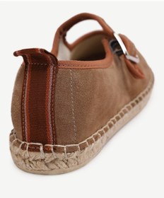 Resim Yargıcı Renk Detaylı Deri Espadril Kahverengi 