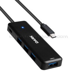 Resim Dark USB Type-C to 4 Port USB 3.0 HUB Çoklayıcı (DK-AC-USB31X41A) 