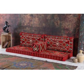 Resim BAKIRÖZÜ HOME 1.kalite Şark Köşesi Takımı Anadolu Kırmızı Modeli Sünger Dahil (4 Parça) 