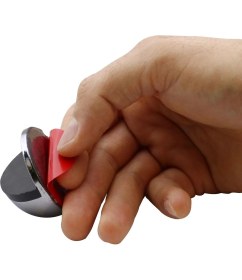 Resim Badem10 YYarımay Yapışkanlı Kapı Kolu Stoperi Tamponu Stop Metal Durdurucu Tutucu Tutacağı Füme 5 Adet 