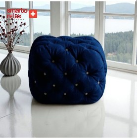 Resim Smarto Relax Puf Zinal Ayaksız Kapitoneli Kare 45x45 Cm Lacivert Lacivert 
