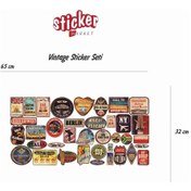Resim Vintage Sticker Seti 37 Adet 
