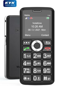 Resim Welio Wkey T100 Gümüş Tuşlu Cep Telefonu Kamerasız Asker Telefonu Yaşlı Cep Telefonu (KVK GARANTİLİ) 