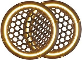 Resim Neon Işıklı 16 cm Hoparlör ve Midrange Kapağı - 2 Adet - Sarı 