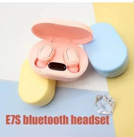 Resim E7s Pembe E7s Kablosuz Bluetooth Kulaklık İçin Mic Led Ekran Kulakiçi İphone Xiaomi Tws Kulaklık Bluetooth Kulaklık Kulaklıkları 