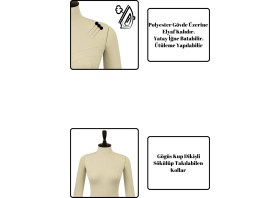 Resim Manken İstanbul 38 Beden Yüksek Kalite Döküm Ayak Kollu Fransız Profesyonel Prova Mankeni Terzi Mankeni 