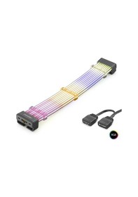 Resim Nodar Nd2813b 2x8 Pin Argb Pcıe Gpu Güç Uzatma Kablosu Bükülebilir 2 Mm 108 Led Siyah 