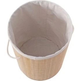 Resim Decohandy Yuvarlak Bambu Kirli Sepeti 