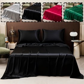 Resim Deluxe Hafif 80g Kapitone Saten Kumaş Yatak Takımı, 3 parça - 1 Çarşaf + 2 Yastık kılıfı, İçsiz, Makinede Yıkanabilir, Pürüzsüz ve Nefes Alabilir, Tüy Dökmeyen Temel Yatak Örtüsü Seti, Tatil Hediyesi 